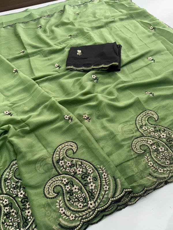 Vastrangan multi emrodairy work saree in bulk